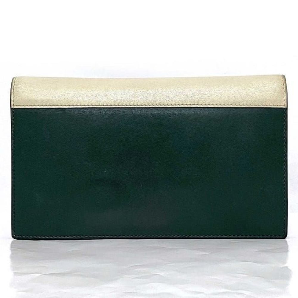 Celine Snakeskin Python Clutch Bag Green White - image 2